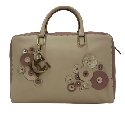 Bolso apliques circulares, 220&euro;, Beige/Rosa, Animal - Piel, Vista frontal